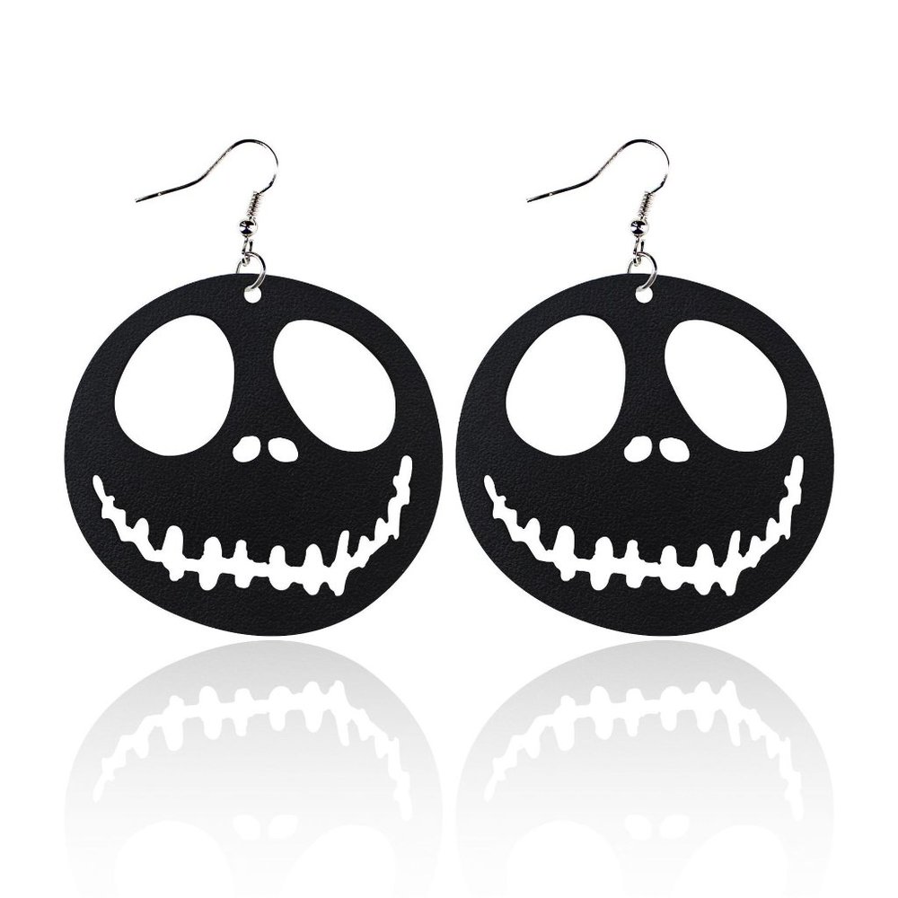NWT Skeleton Character Black Skull Earrings Halloween Christmas Jack NEW